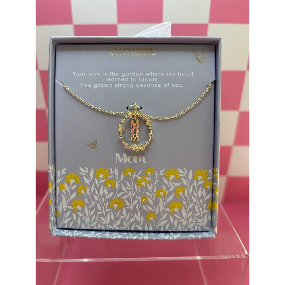 Gold Floral Mom Necklace